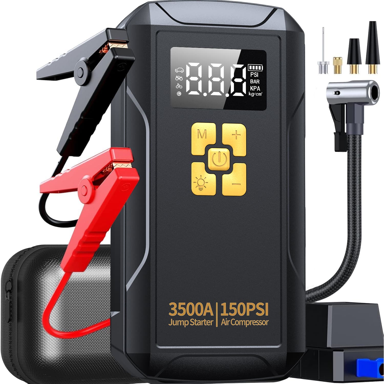 Cross-border Special Supply Car Emergency Jump Starter with Air Compressor, Battery Jump Starter Power Bank for Vehicle