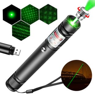 High Power USB Rechargeable Laser Pointer, Starlight Red and Green Light Long Range Laser Pointer, Star Pointer