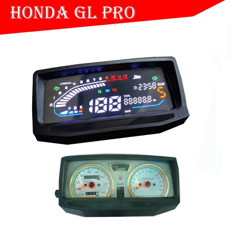 Venezuela's best-selling GLPRO125 motorcycle with digital instrument panel; Qianjiang Lifan 150 Wuyang odometer.