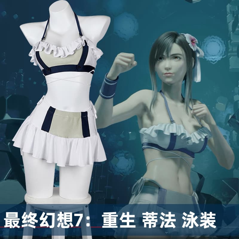 In-Stock FF7 Final Fantasy 7: Rebirth Cosplay Costume Tifa Lockhart Cosplay Game Swimsuit 5394