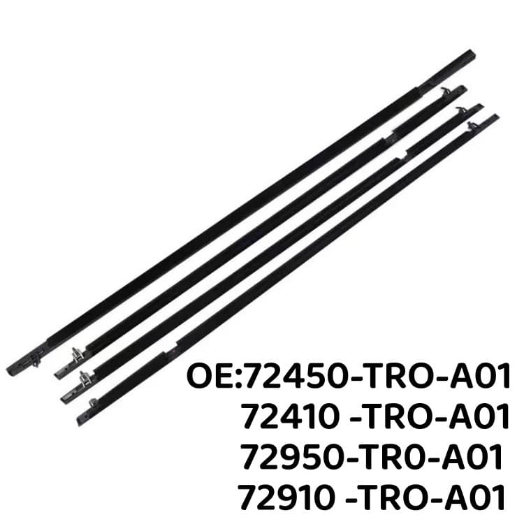 For Honda Accessories Car Door Window Glass Seal Strip Outer Weatherstrip 72410-TRO-A01