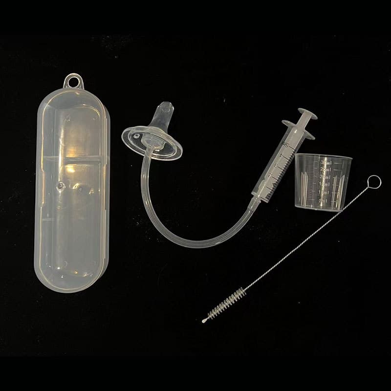 Baby bottle nipple syringe-type liquid feeder set, anti-choking silicone soft tip medicine feeder, cross-border hot selling.