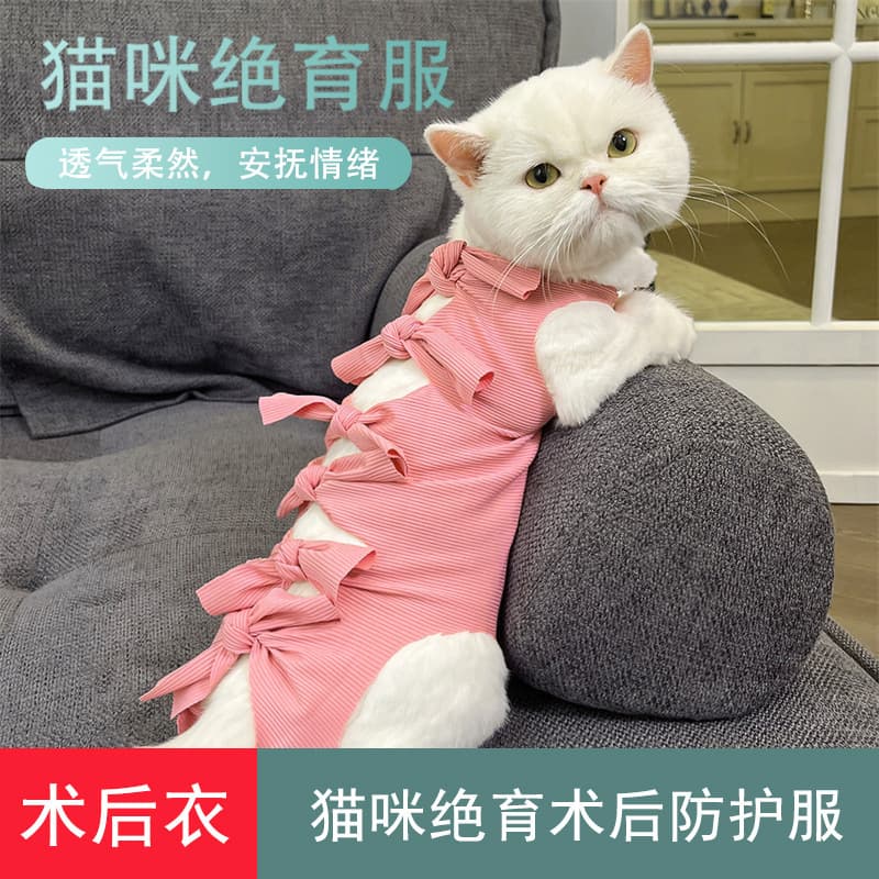 Cat Spay Suit, Weaning Suit for Female Cats, Tie-Strap Anti-Lick Clothing for Cats and Dogs, Post-Surgery Recovery Garment for Male and Female Pets