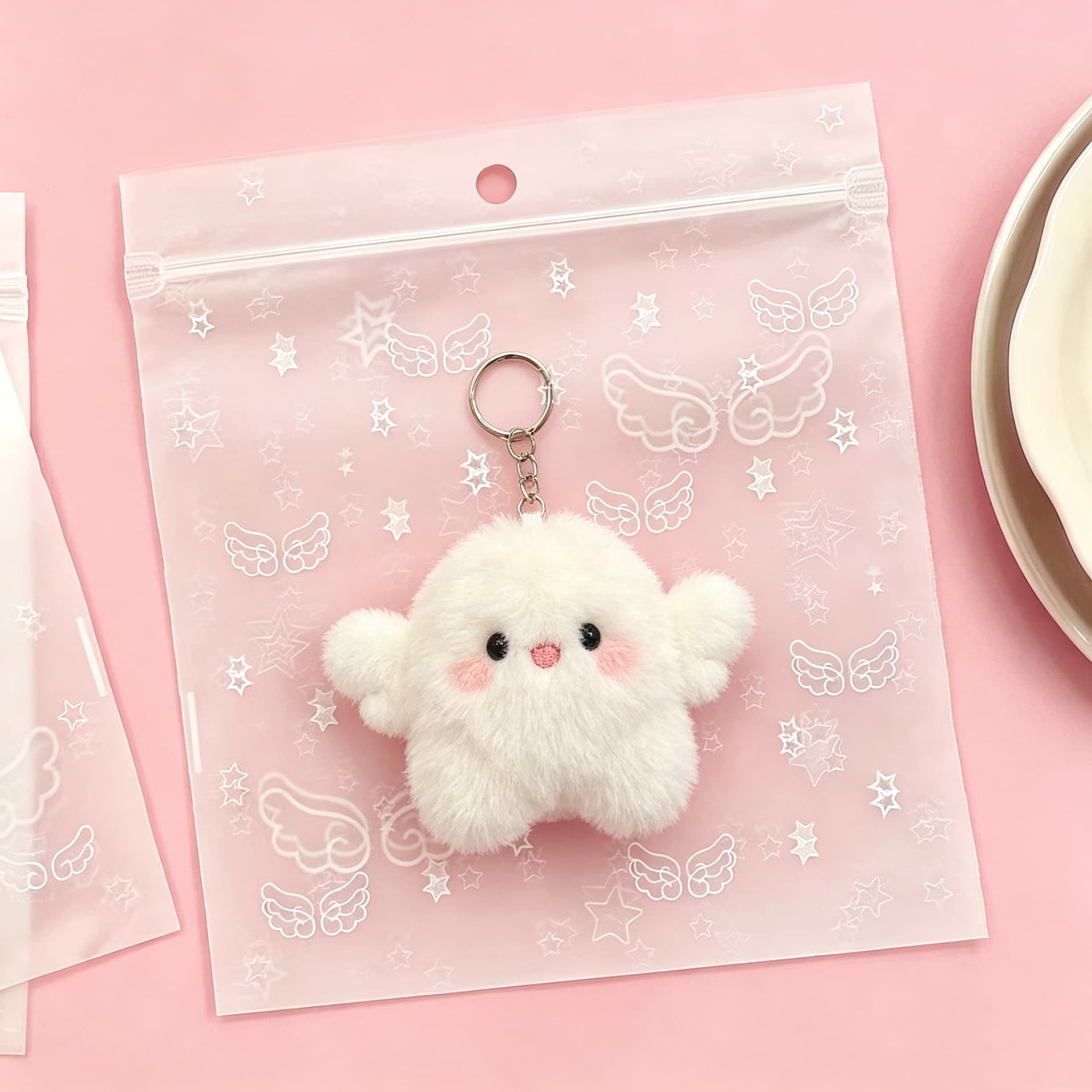 Korean-style angel wing matte seal bag for jewelry, materials, badge storage, and underwear packaging