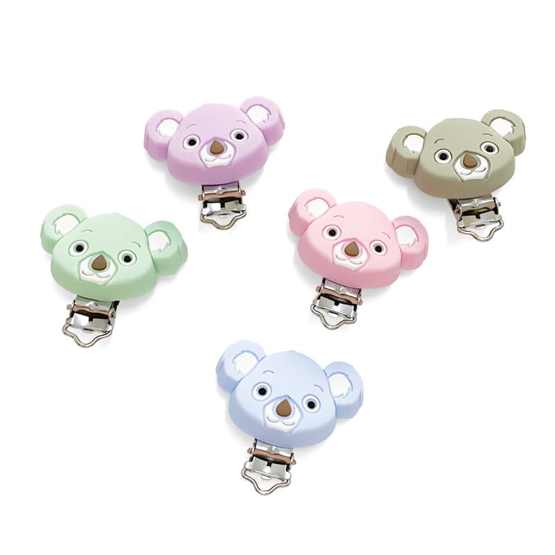 Koala Silicone Pacifier Clip DIY Pacifier Anti-Drop Chain Accessories Iron Clip Anti-Drop Ring Lanyard Pacifier Clip