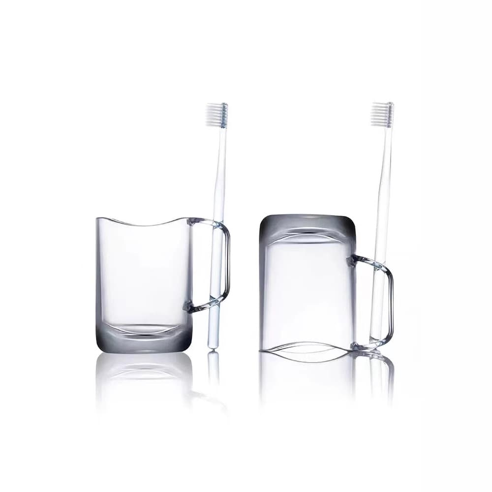 Simple Transparent Plastic Mouthwash Cup, Household Couple Toothbrush Cup, Student Tooth Mug, Dental Care Cup, Brushing Cup