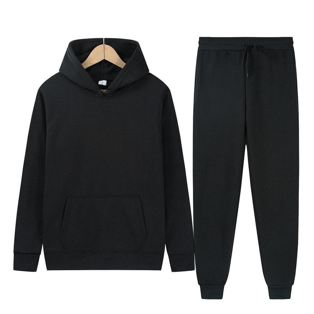 Autumn Winter Hooded Pullover Sweatshirt Set Men's Thickened Loose Fit High Volume Spring Autumn Sweatshirt Jogging Sports Set