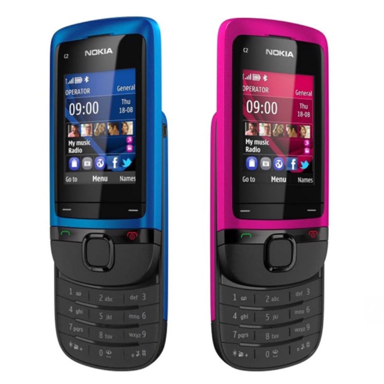 Cross-border e-commerce C2-05 Quad-band GSM Non-smart Slider Bluetooth Mobile Music Function Phone for Seniors and Students