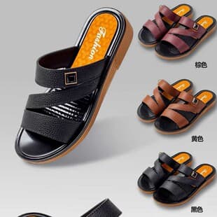 2026 Summer New Women's Slippers Outdoor Wear Thick Sole Anti-slip Women's Sandals Mid Heel Casual Sandals Factory Wholesale