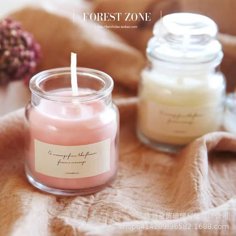 DIY scented candle jar glass 100ml mushroom bottle yankee cup soy candle container empty candle bottle with lid