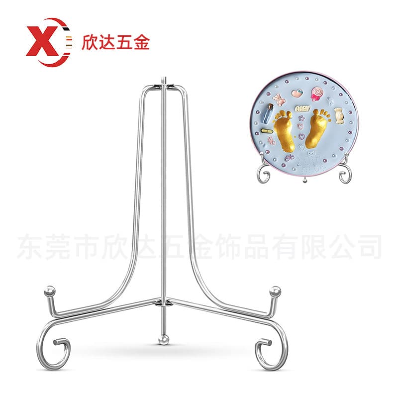 4~8 inch Silver Foldable Display Stand Medal Craft Iron Wire Display Rack Porcelain Plate Photo Frame Stand Metal
