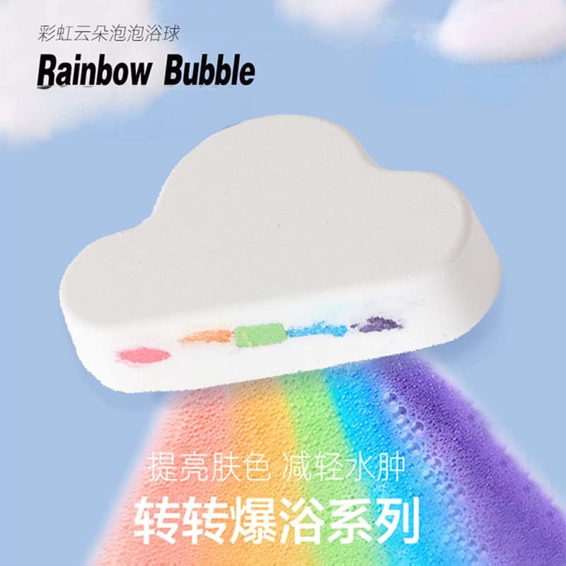 Rainbow Bath Bomb Scented Bath Salt Bubble Ball Essential Oil Sea Salt Foam Bath Tub Soak Exfoliating