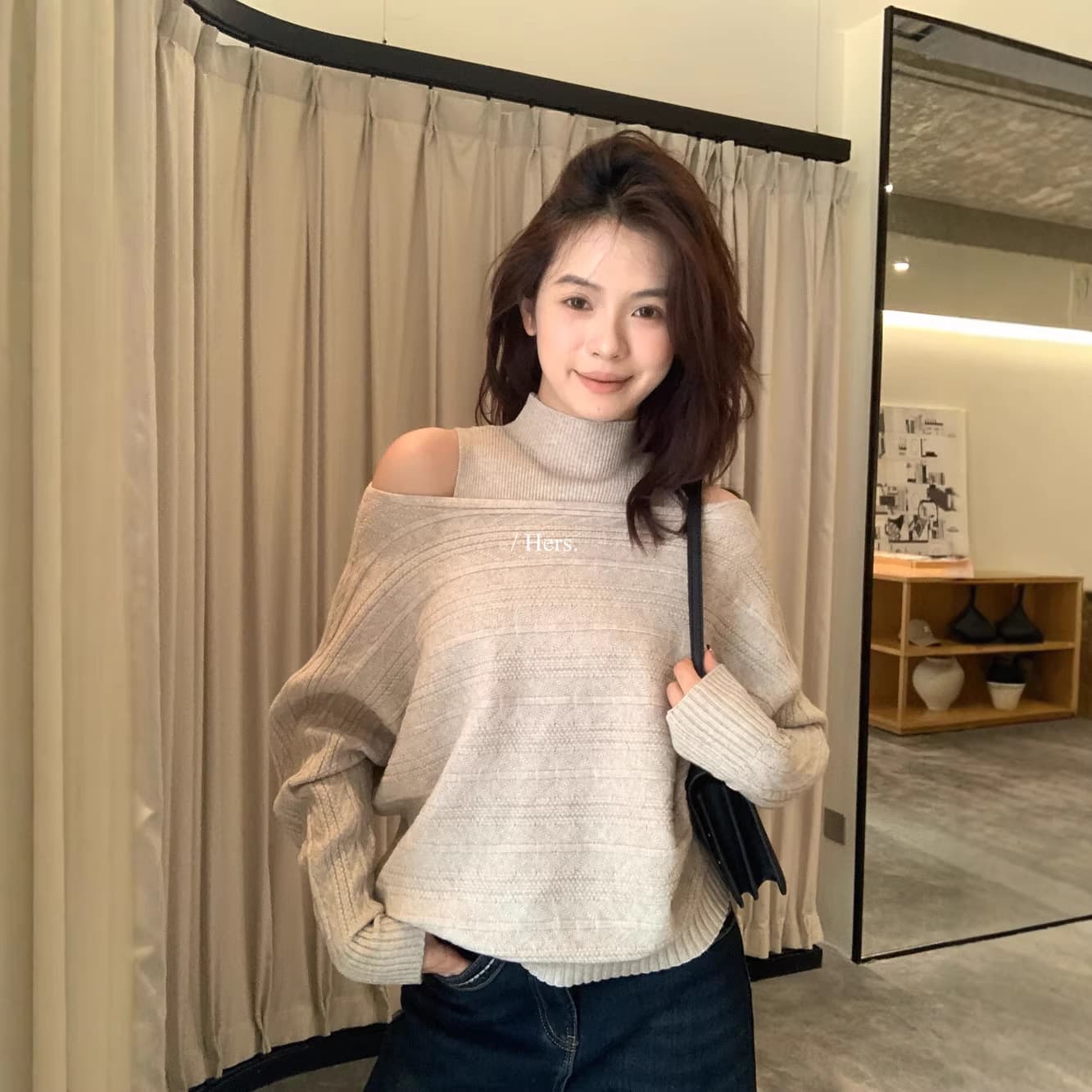 Clearance, no returns or exchanges. Autumn/Winter vintage layered warm sweater + half-turtleneck vest two-piece set for women 92826