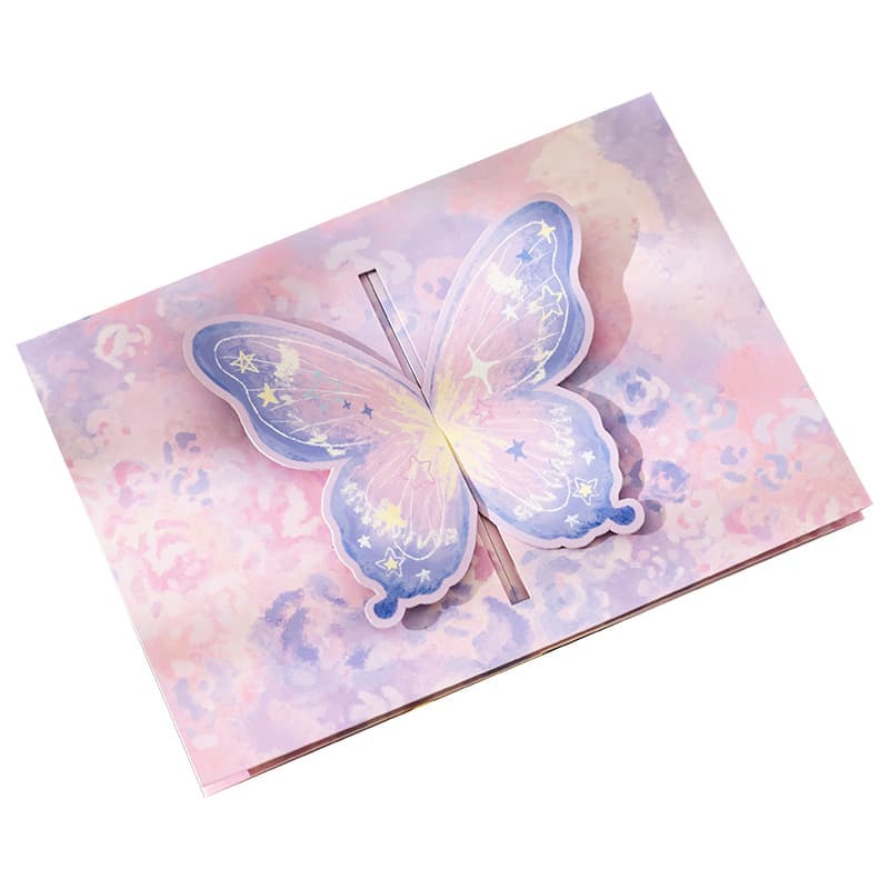 3D Butterfly Greeting Card, Handwritten DIY, Premium Style, Instagram Envelope Fold Card for Birthday, Couples, Blessing Card
