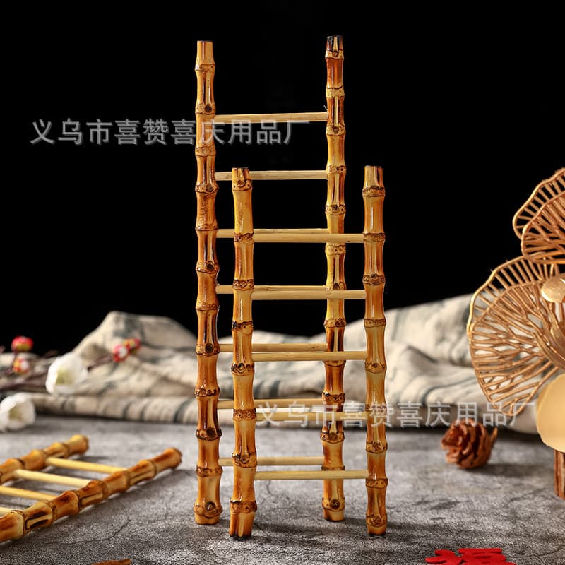 Mini small ladder, bamboo ladder, bamboo root stair, step-by-step promotion bamboo joint ladder, housewarming decorative ornament