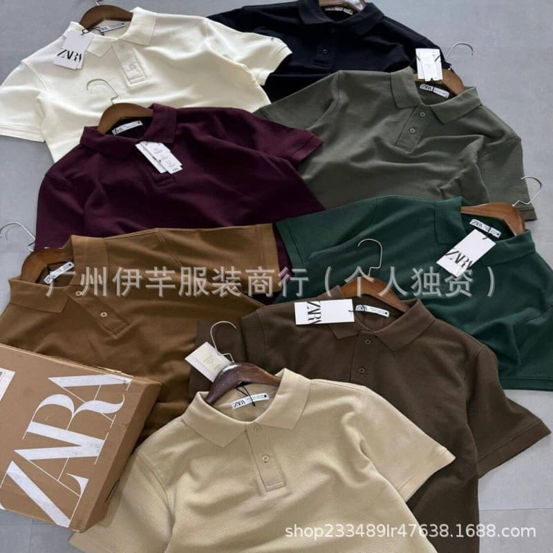 Men's Short Sleeve Polo Shirt Business Casual Polo Top