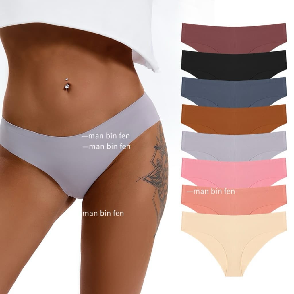 Seamless V-Waist Thong for Women, Cotton Crotch, Skinny Fit for Sports, Fitness, Yoga