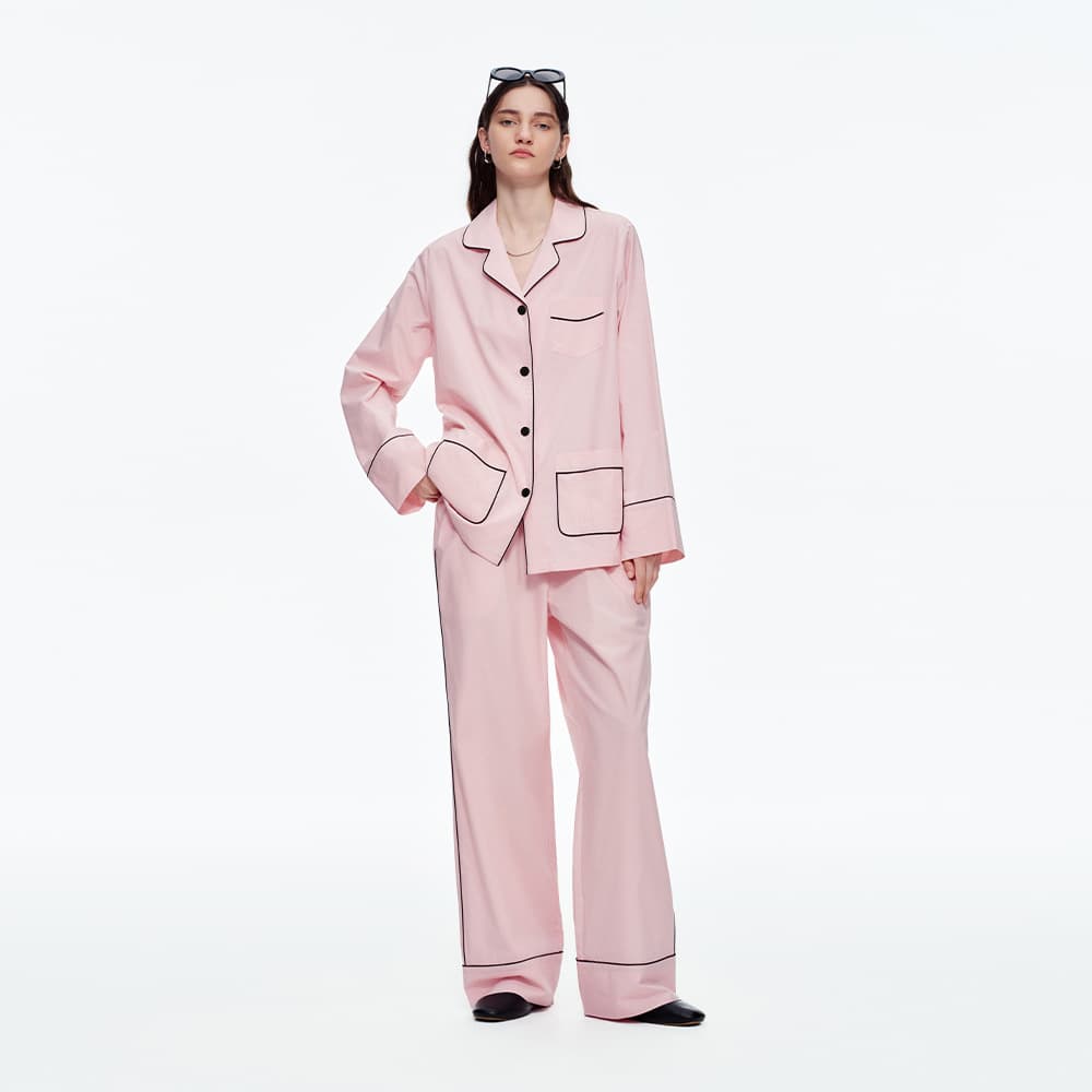 Cross-Border Women's Homewear Set: Lyocell Spring Cardigan with Lapel, Elegant Long Pants, Long-Sleeve Pajamas for Women, Wearable Outside