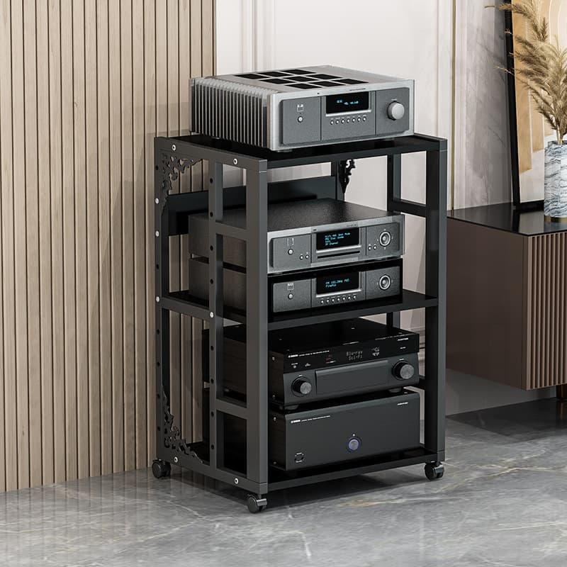 Multi-Layer Home Amplifier Rack Adjustable Spacing Mobile Tube Amplifier Stand, Cabinet Speaker Audio Feet