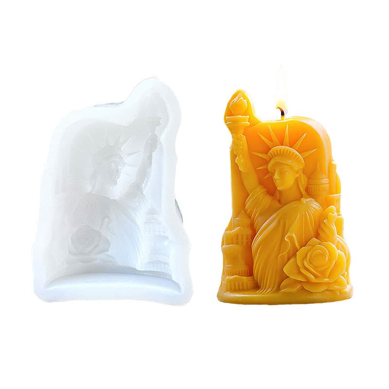 Cross-border New 3D Relief Statue of Liberty Candle Silicone Mold Resin Mold Aromatherapy Candle Plaster Mold