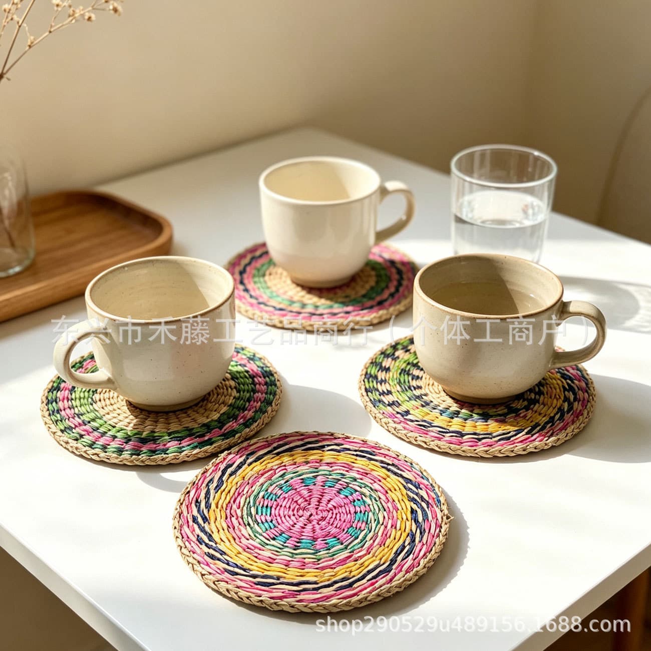 Shell Placemat, Shell Decorative Plate, Colorful Shell Creative Desktop Round Heat Insulation Mat, Shell Mat
