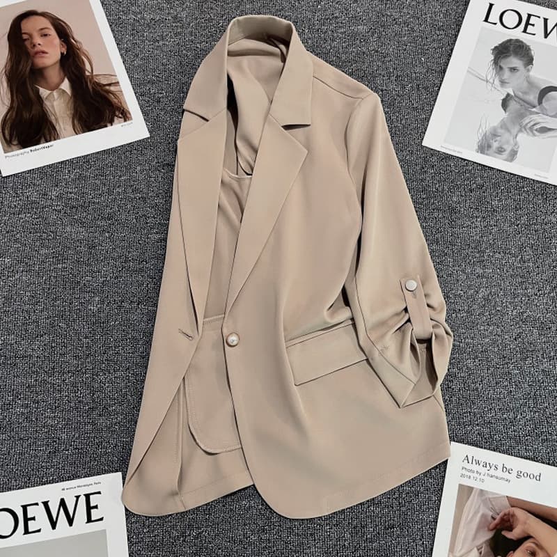 Plus Size Thin Blazer for Women Summer, Longline 3/4 Sleeve, Stylish Slimming Streetwear Sun Protection Jacket for 200 lbs