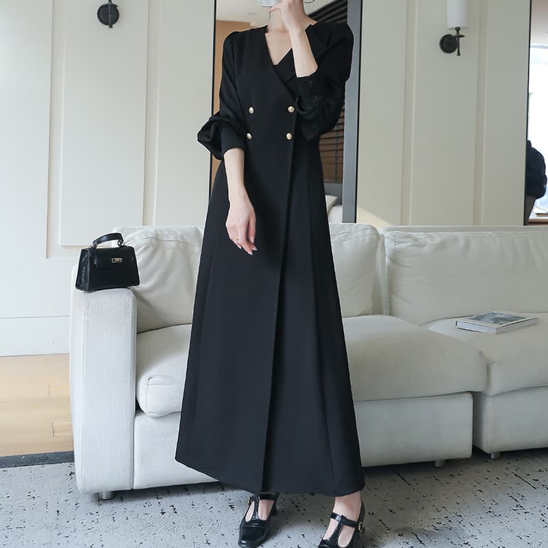 Spring New Plus Size Women's Long Sleeve Dress Korean Style for 200 lbs Tall Women Elegant Long Dress 2509