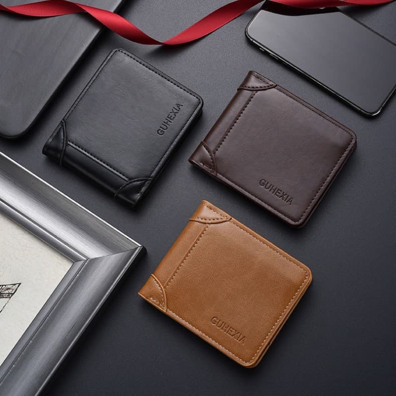 Men's Wallet Faux Leather Short Multifunctional Driver's License Card Holder All-in-One 2024 New High-End Brand Wallet