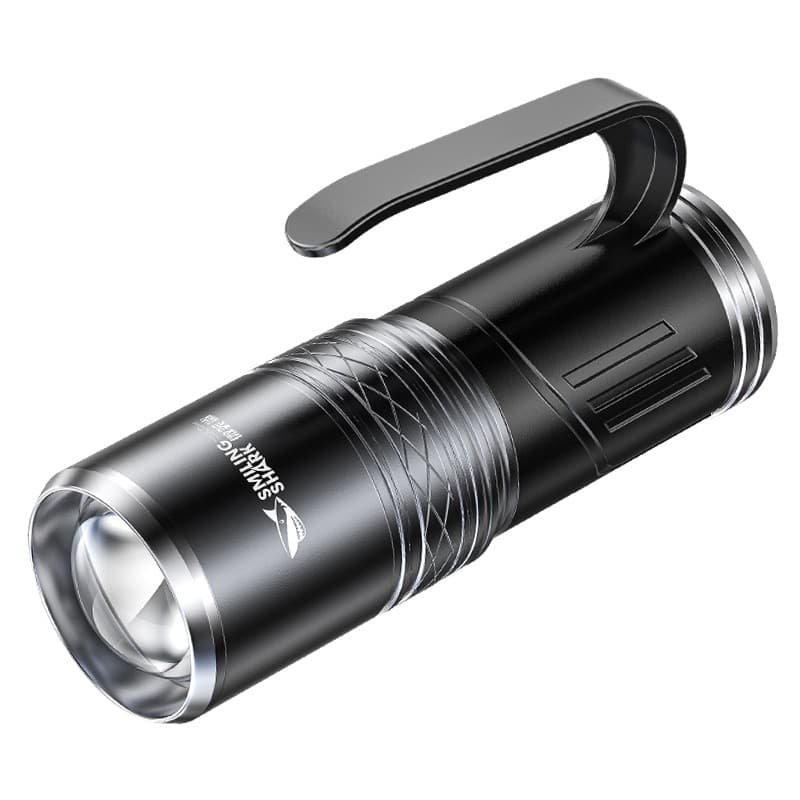 Outdoor Power Display Flashlight Dual Light Sources Portable Lantern Rotating Focus Four Color Light Sources Fishing Light High-Intensity