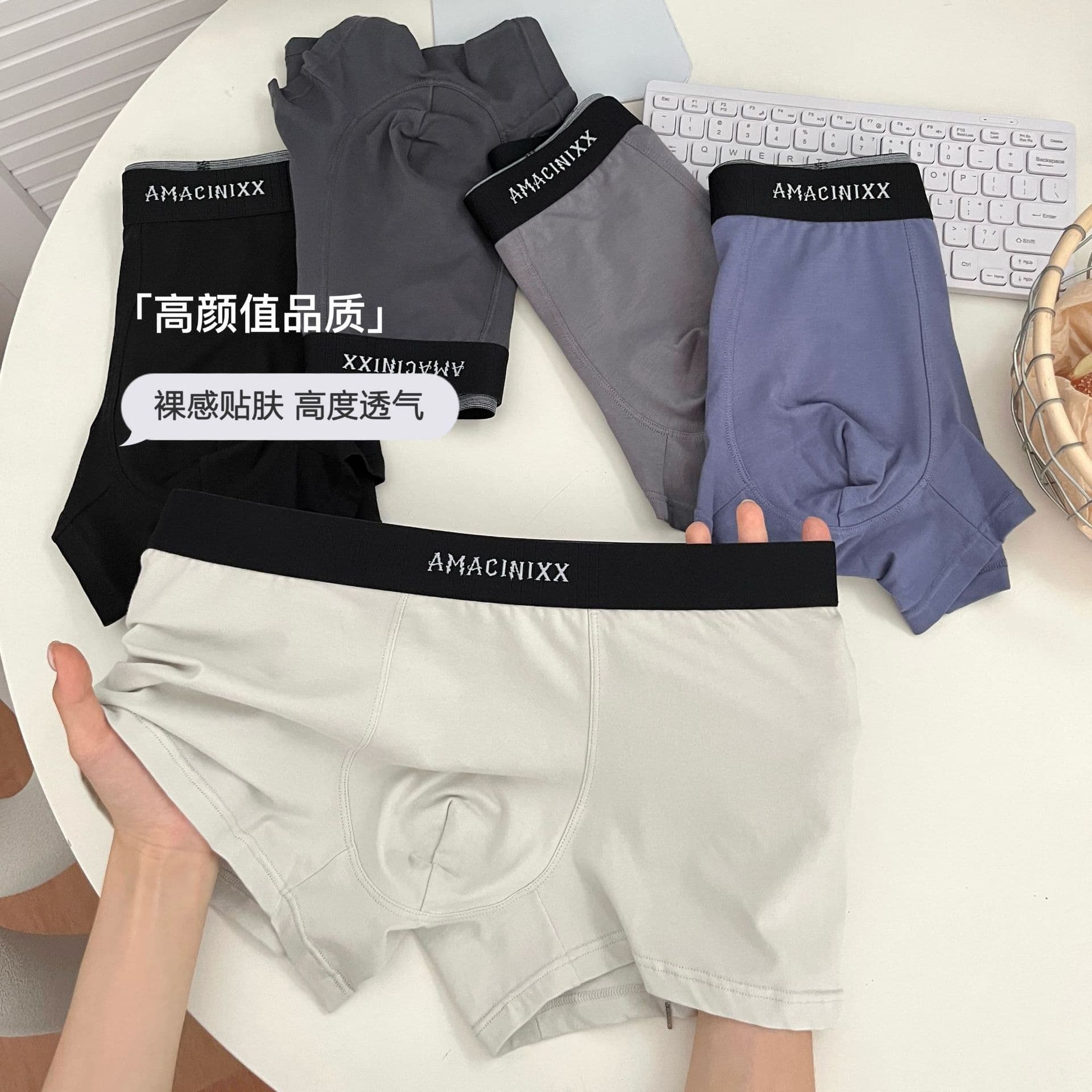 Men's underwear, men's pure cotton breathable skin-friendly mid-rise boxer briefs, comfortable fit sports underwear, boys' boxer briefs