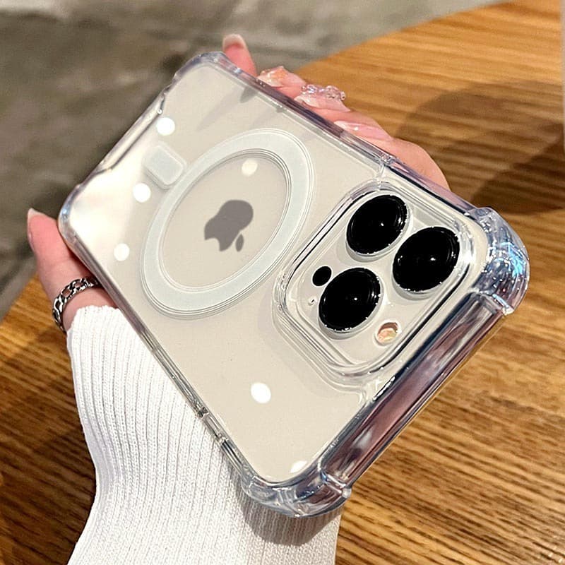 Suitable for Apple 17ProMax magnetic transparent mobile phone case iPhone Air four-corner airbag anti-fall 16 acrylic