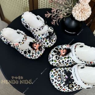 Dropshipping - 26 Summer New Style Mid-Large Kids Parent-Child Hole Shoes Ballet Black White Fragrant Princess Beach Shoes