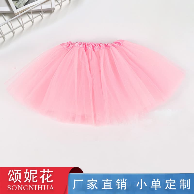 European and American new style tutu mesh skirt in stock, children's half dance skirt, girls' ballet-style semi-mesh skirt.