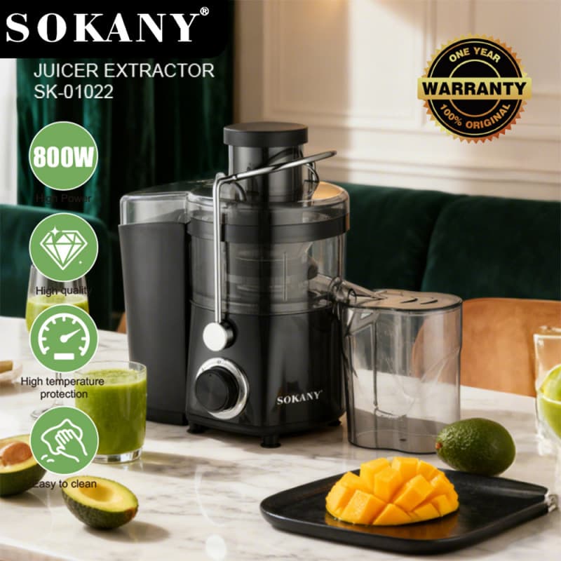 Sokany Cross-border Juicer Multi-functional Fruit Juice Extractor Large Mouth Home Slow Masticating Pulp-juice Separator SK-0