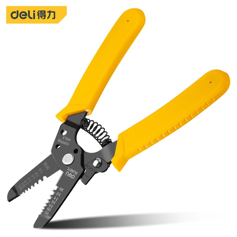 Deli Tool DL2607C Wire Stripper 0.6-2.6mm, Electrician Multi-Function Fiber Optic Cable Stripping