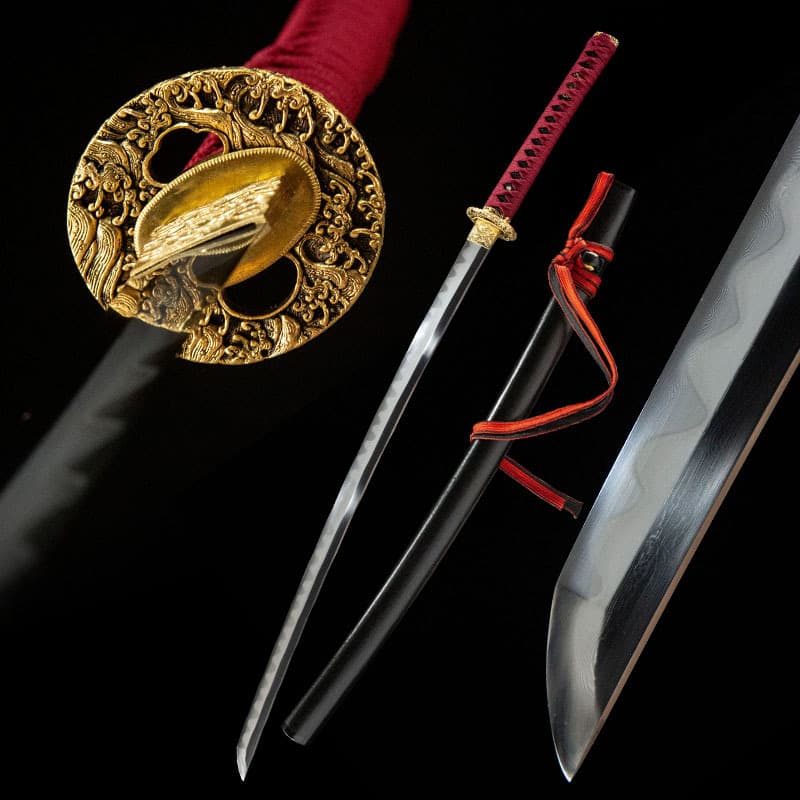High-end Handmade Damascus Pattern Steel Japanese Sword Iaido Samurai Long Sword Katana Unsharpened