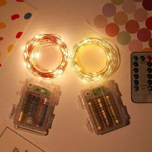 LED Copper Wire Light Remote Control Timer 8 Functions Outdoor Waterproof Battery Box Copper Wire Light Colorful Light String Holiday Decorative Light