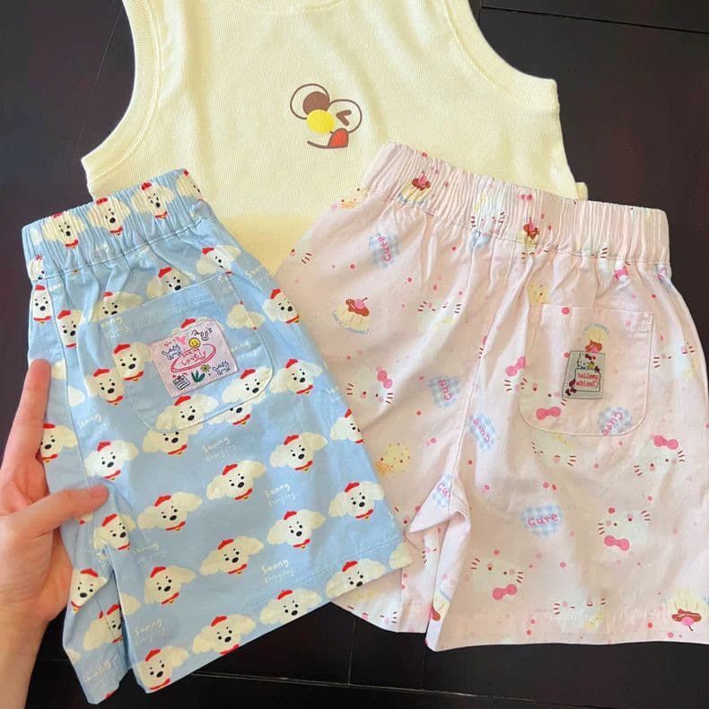 Girls Summer Shorts 2025 New Fashionable Trendy Print Casual Shorts for Kids