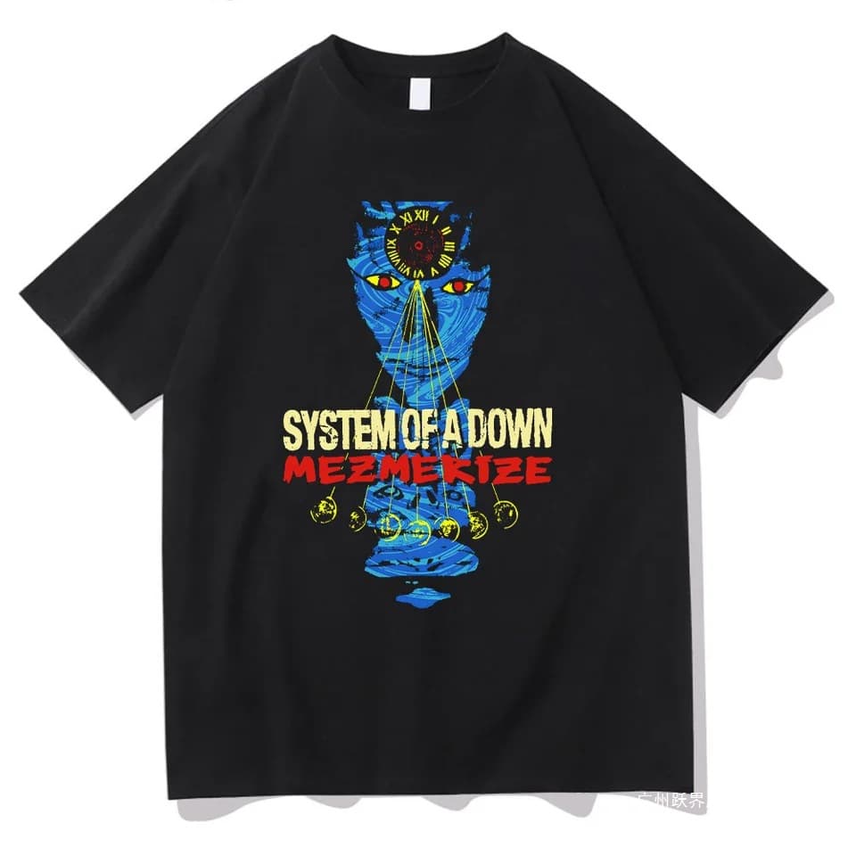 System of A Down Mezmerize Faded Cover T-Shirt Rock Band Men Women Retro