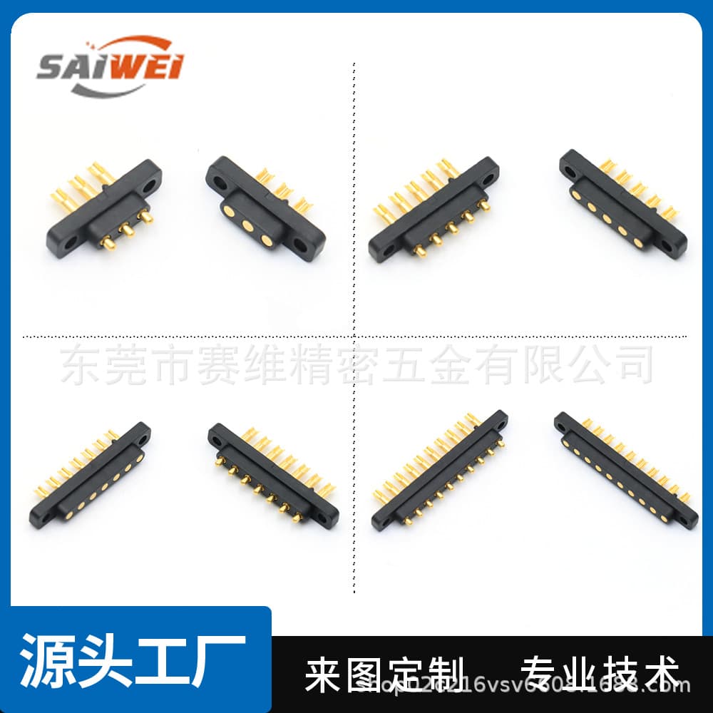 Solder cup type pogo pin connector 2.54 pitch charger 3A with nut fixing charging male/female socket
