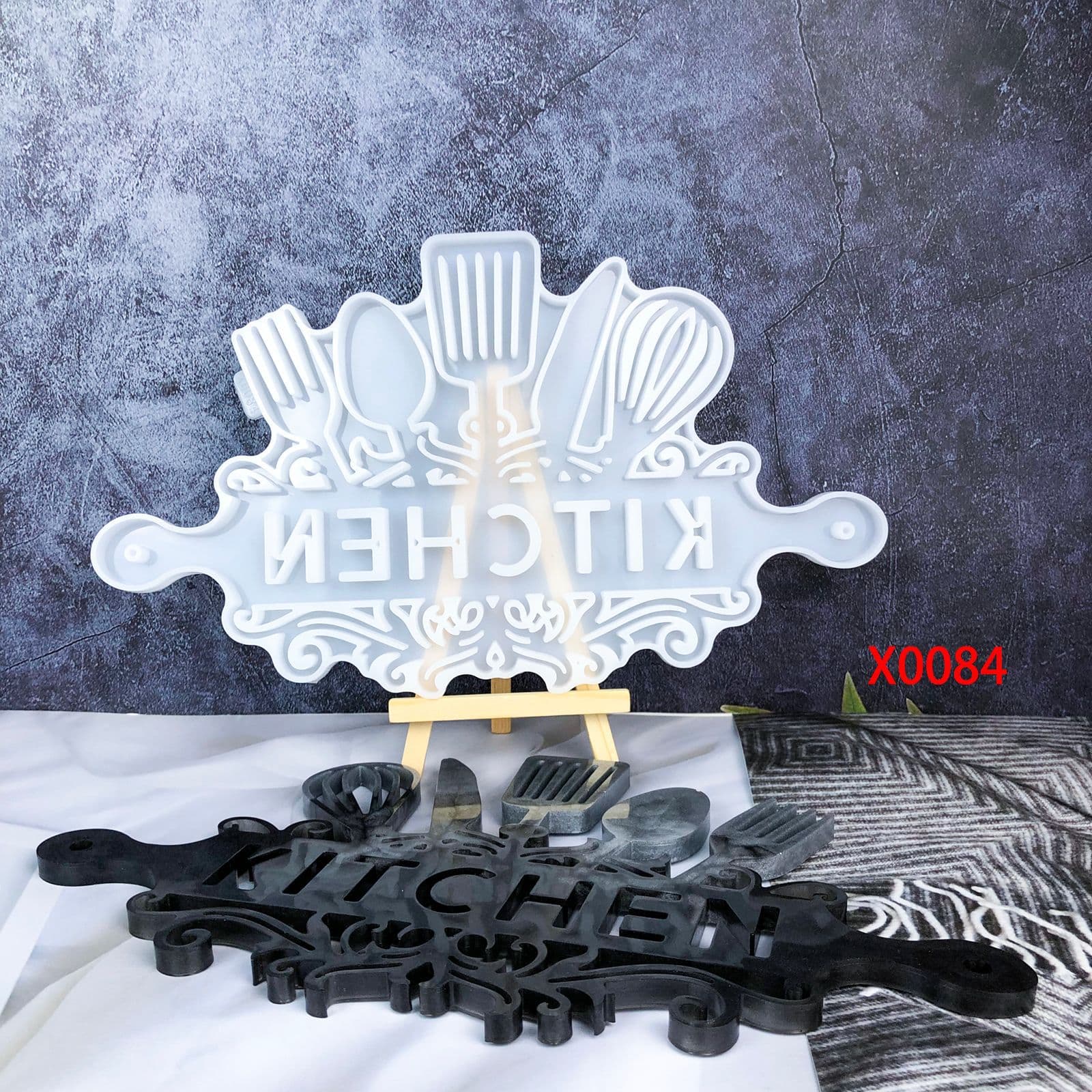 X0084 Kitchen Wall Hanging Crystal Epoxy Desktop Decoration Mold Wall Hanging DIY Silicone Mold