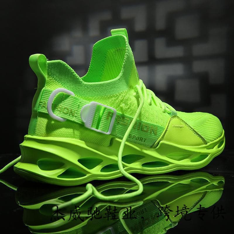 Spring Korean Style New Flyknit Blade Shoes, Men's Casual Shoes, Men's Sports Shoes, Plus Size Men's Sneakers