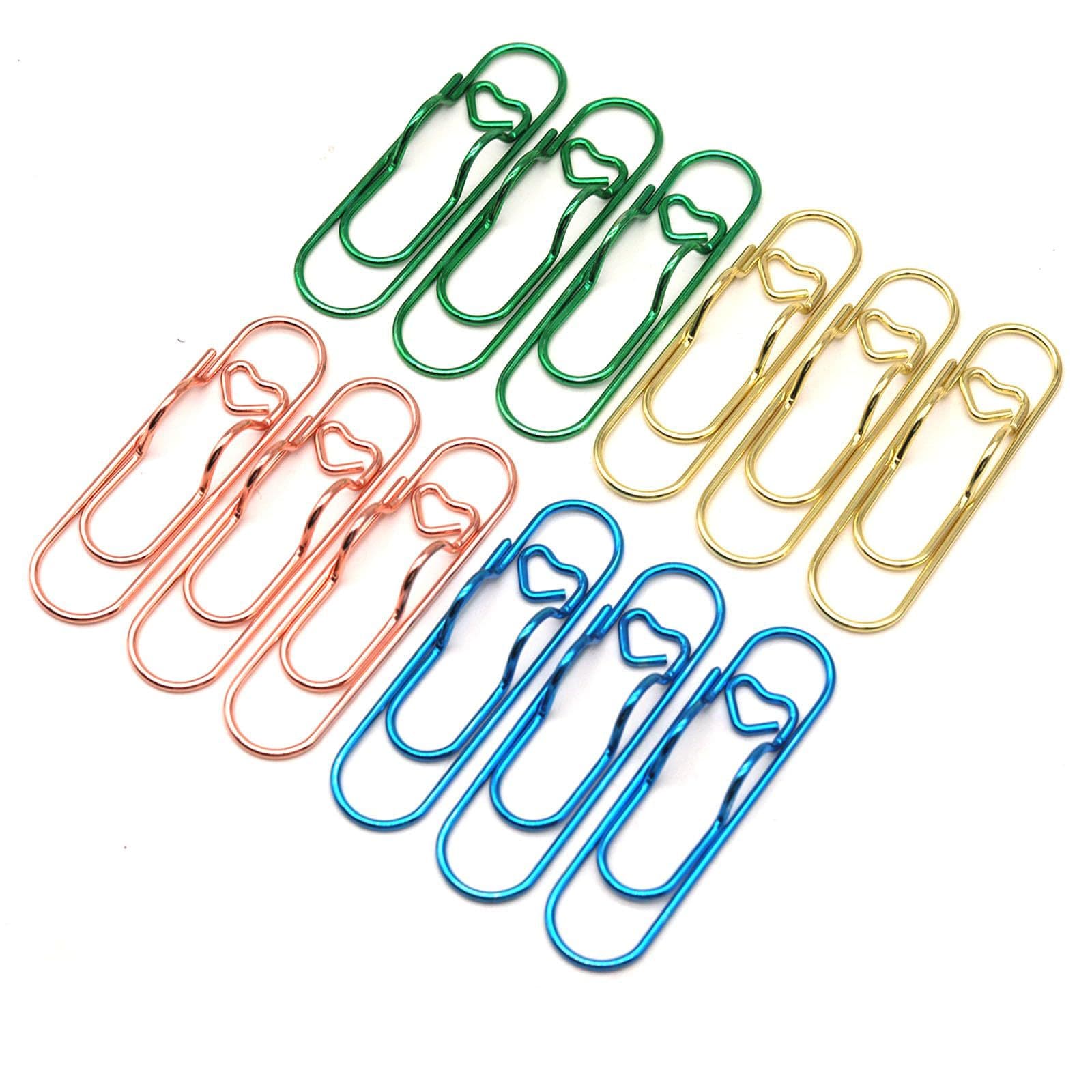 Multifunctional Heart-Shaped Metal Pen Clip Large Portable Notebook Book School Accessory Rose Gold Silver Color Paper Clip