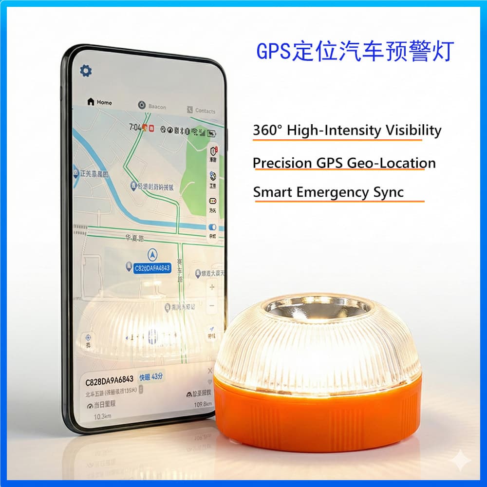 GPS Positioning Warning Light LED Flash Light Warning Light Traffic Flashing Car Strobe Ceiling Light with Magnet at Bottom