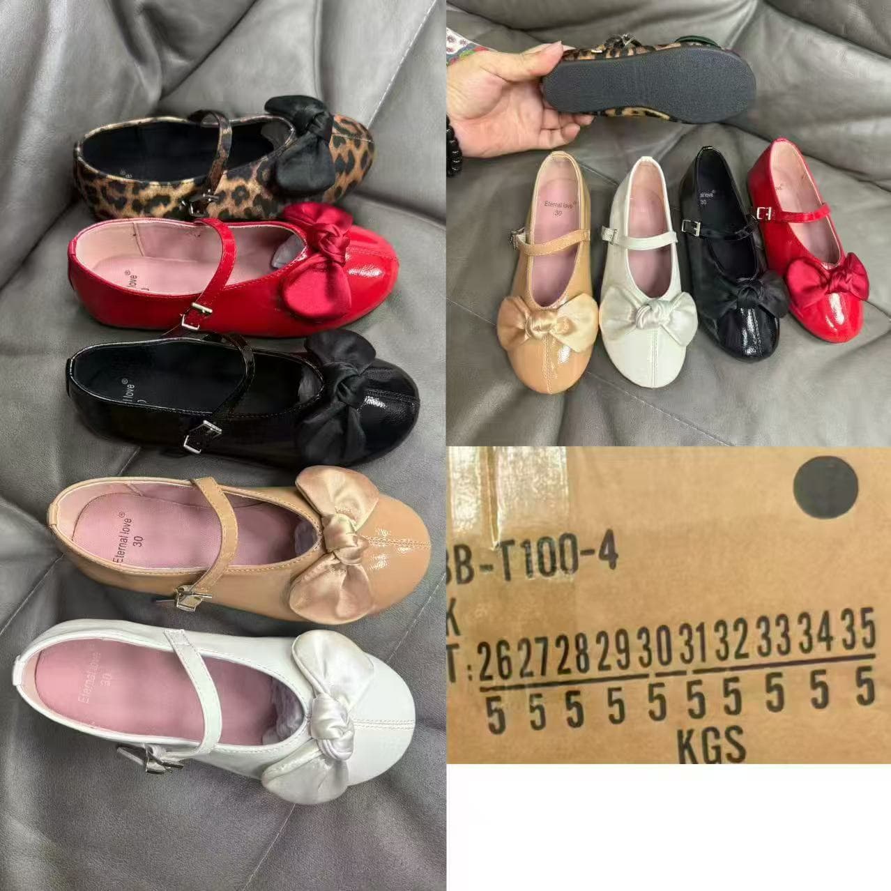 Girls' Cross-Border Korean Style Fashion Soft-Sole Bow Round-Toe Trendy Children's Versatile Elegant Flat Shoes