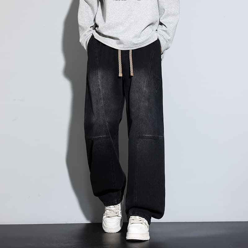 JYF-M8825 American Style Curved Jeans Men's Loose Fit New Casual Pants Long Pants Autumn New Straight Leg