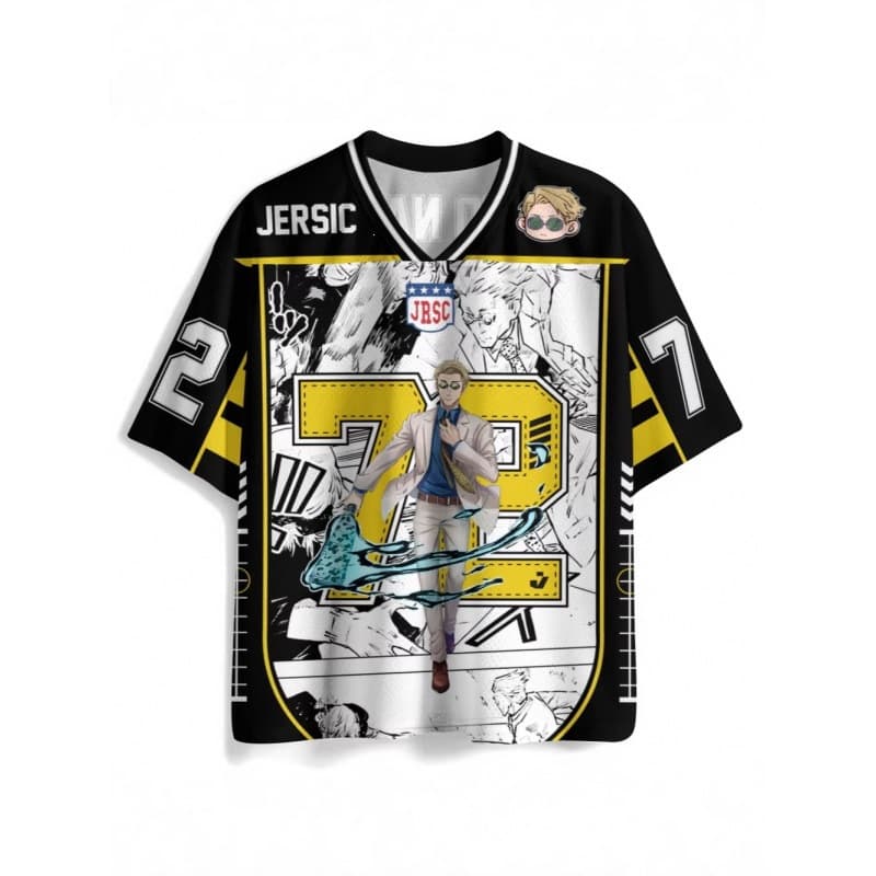 Cross-border Jujutsu Kaisen Anime Streetwear 3D Printed Jersey T-Shirt Mesh Short Sleeve