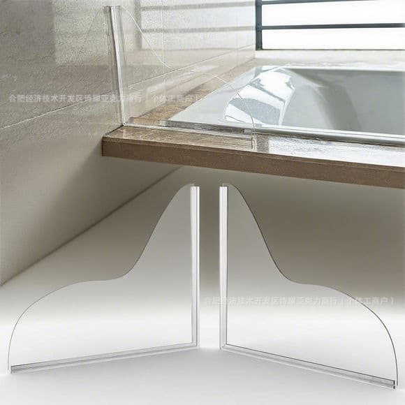Shower Water Guard Acrylic Transparent Splash Guard Patterned Waterproof Baffle Bathtub Sink Splash Shield