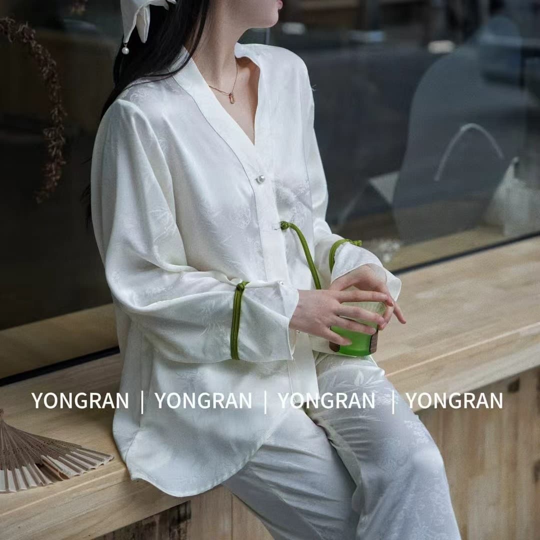 Chinese New Year Wedding Season Shy New Year Pajamas Slimming Long Sleeve Cardigan Boyfriend Silk Light Luxury High-End Homewear