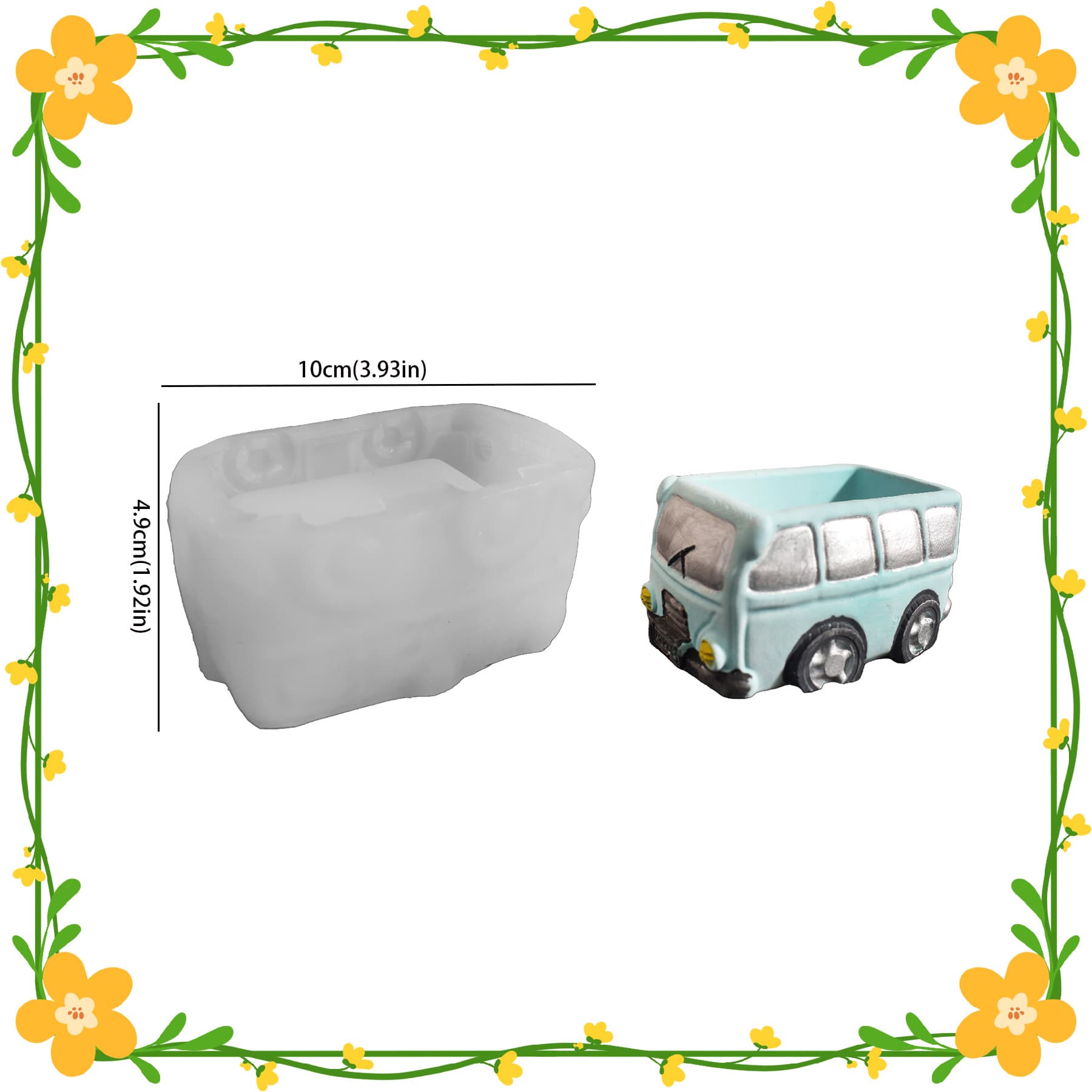 Car Truck Motorcycle Candle Cup Resin Silicone Mold Cross-border DIY Bus Van Gypsum Flower Pot Wholesale